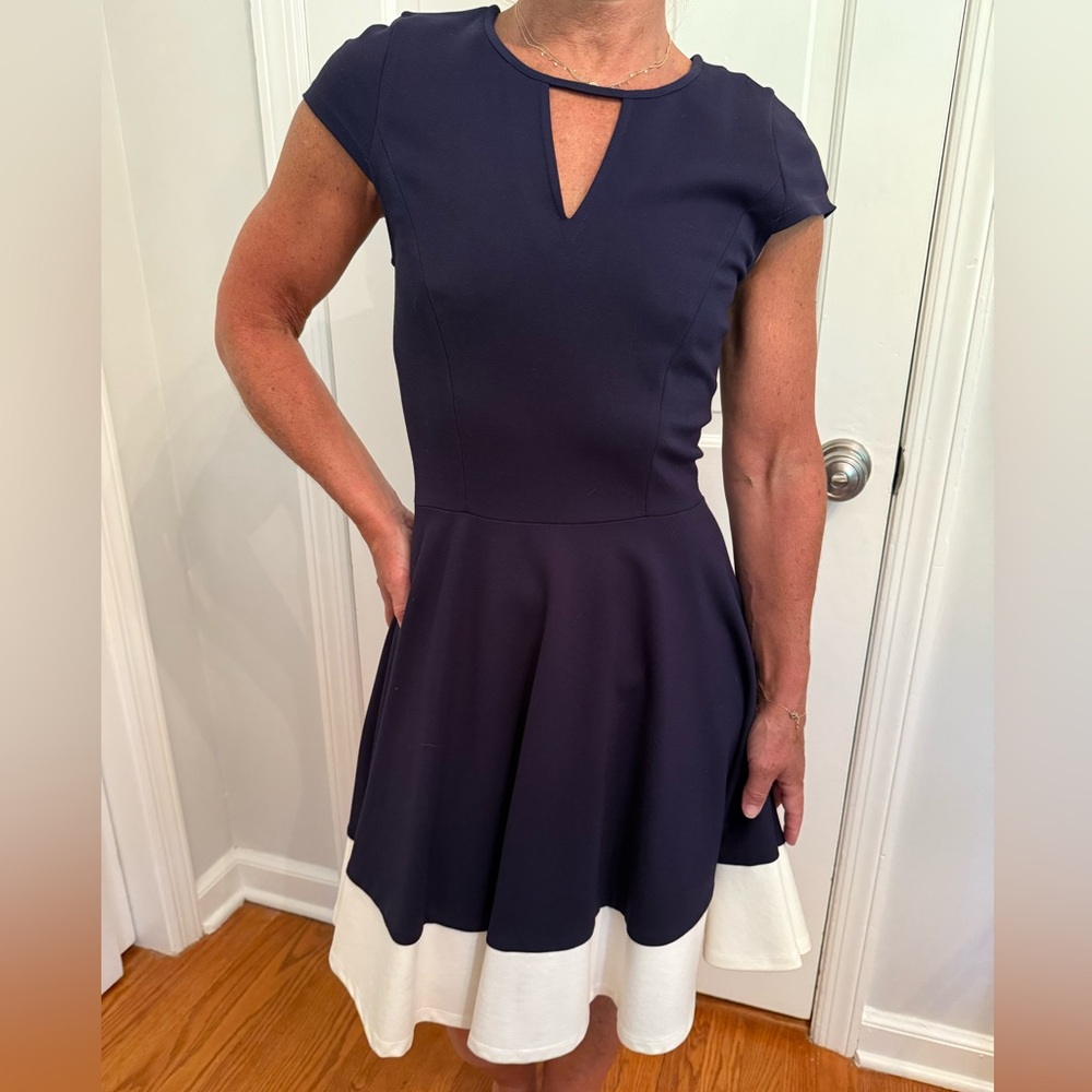 JB by Julie Brown Navy and Cream Midi Dress
